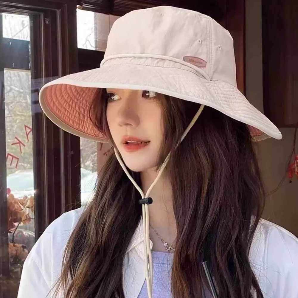 Gifts Adjustable Womens UV Protection Sun Hat Reversible UV protection Sun Cap Sunscreen Tools Fishermans Hat H260407