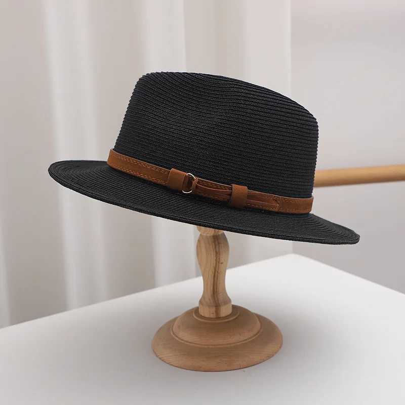 Summer Woven Straw Hat Wide Brim Sun Protection Breathable Beach Sun Shade Casual Outdoor Sombrero For Women Men H260407