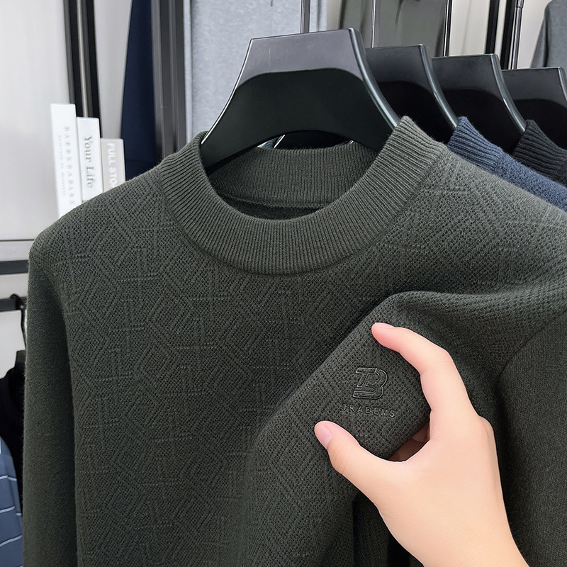 Luxury Brand Designer Men's Casual Sweater New Men's Clothing&# 039 Sports Fashion Semi High Neck Warm Knit Sweater
