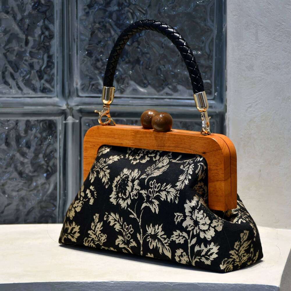Classic Flowers Top Handle Women S Handbags Purses Chinese Style Bag Wood Hand Vintage Fashion Bags SENYY