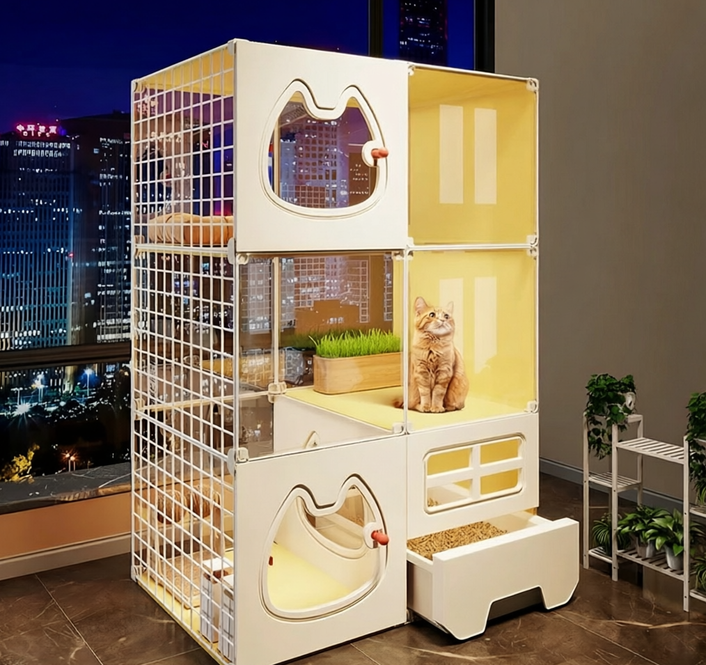 2026 Pet dog kennel Genki Cat kennel winter warm four seasons universal cold cat house winter closed cat kennel pet cage new