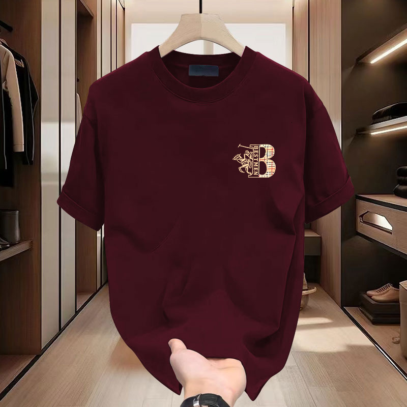 Luxury Designer Men's Casual Sport T-shirt B Logo Knight Embroidered Oversized Cotton Tee High-end Street Fashion Premium Summer Activewear