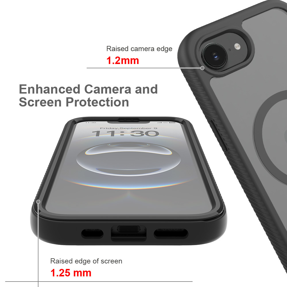 Skin-Feel Magnetic Case for iPhone 17E 17pm Shockproof Full-Body Protective Cover for iPhone 16 Pro