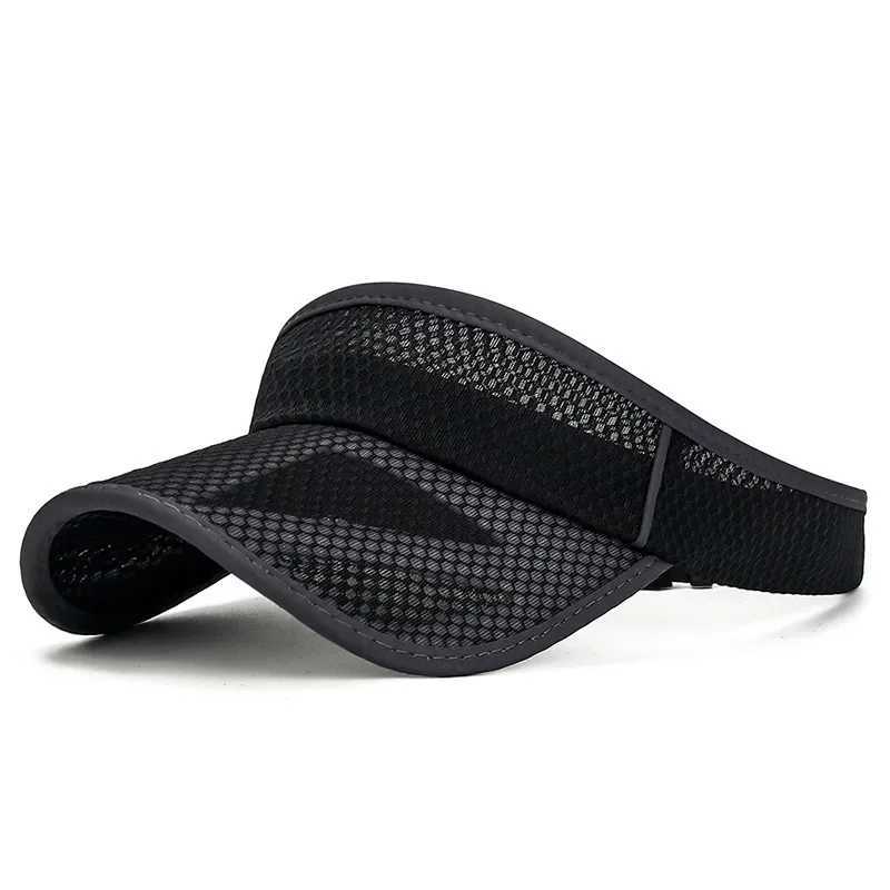 Summer Sports Sun Hats Women Hat Mens Cap New Adjustable Sun Visor Uv Protection Empty Top Tennis Running Sunscreen Mesh Brim H260407