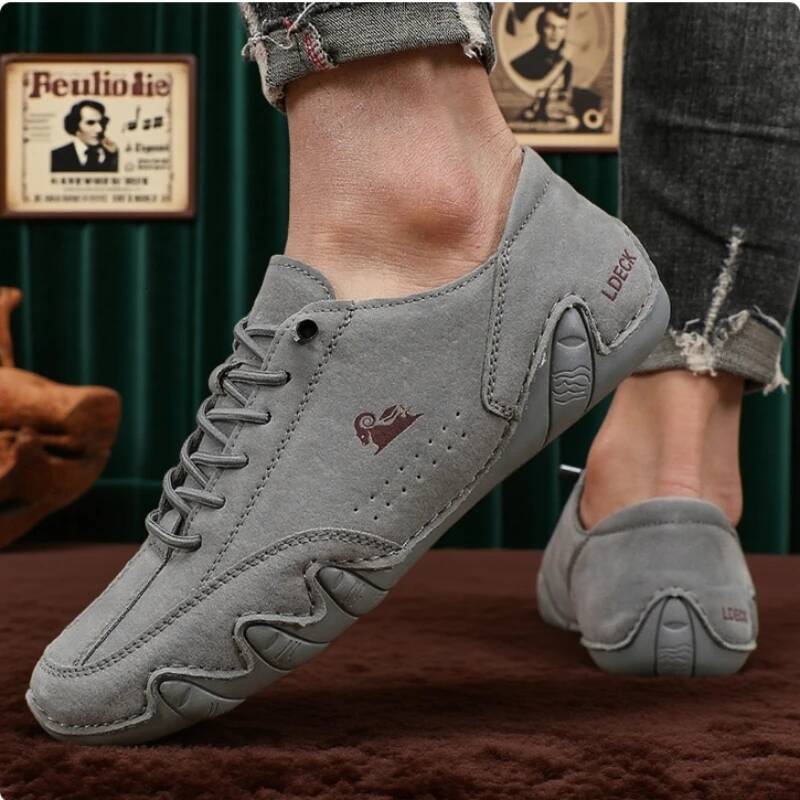 Free Shipping Ankle Boots for Men Fashionable Stitching Lightweight Comfortable Casual Walking Breathable Tennis Outdoor Driving Shoes - view 6