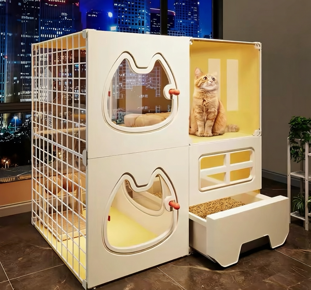 2026 Pet dog kennel Genki Cat kennel winter warm four seasons universal cold cat house winter closed cat kennel pet cage new