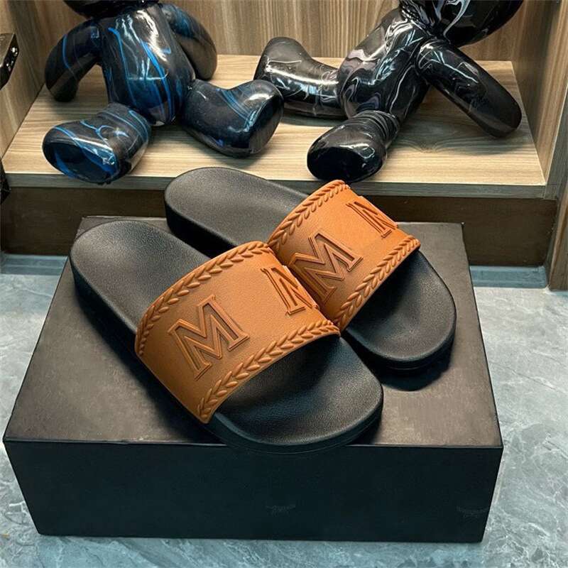 Mcmslides Designer Mens Sandals Mcm Womens Slippers Classic Luxury Sandal Women Slipper Printed Visetos mcmlies Summer Beach Fashion Outdoor Sliders szie 36-45
