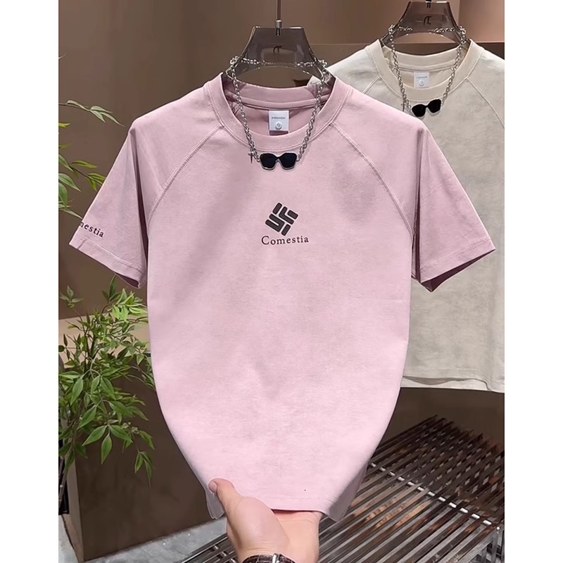 Luxury Brand Designer 2026 Summer New Fashion Trend Tie-Dye Short-Sleeve T-Shirt for Men Round Neck Top Casual Letter Embossed Half-Sleeve