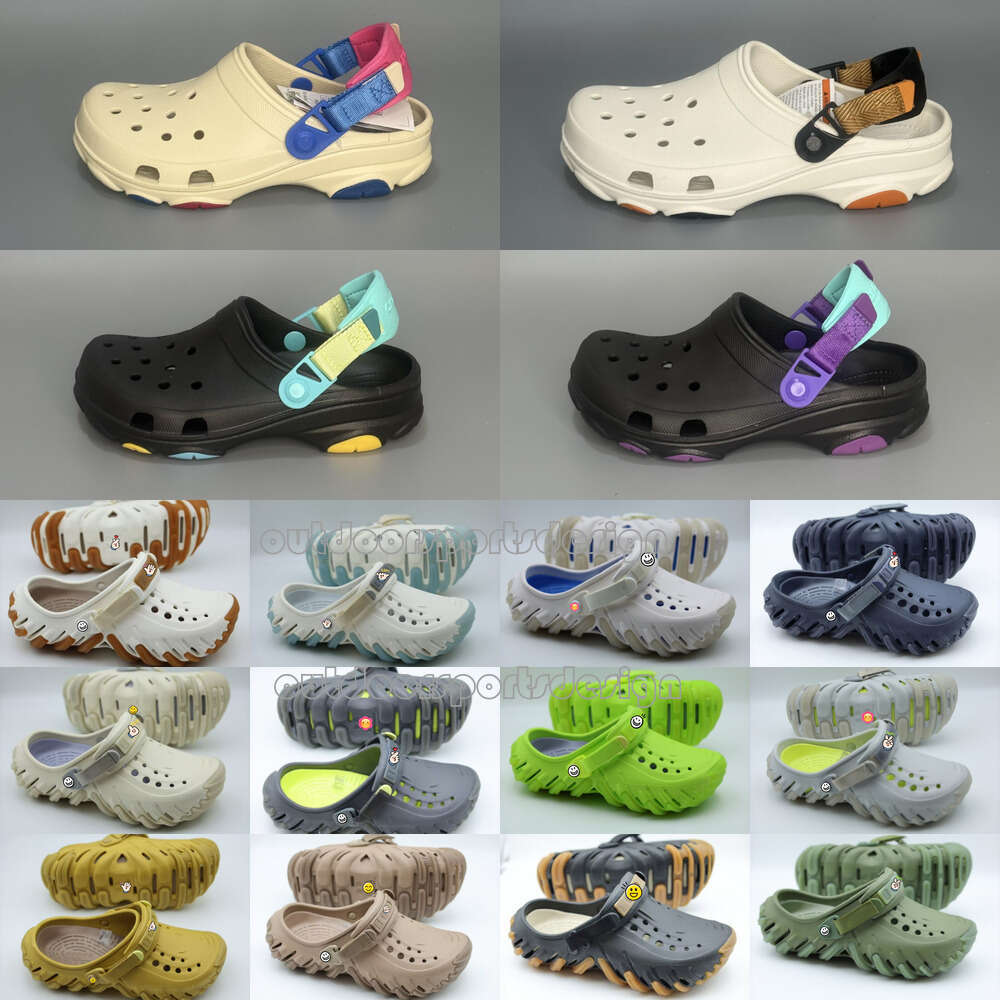 Designer hole shoes men's and women's sandals hole rubber foam sandals cross clogs slippers corrugated tank EVA beach shoes slider platform slide.