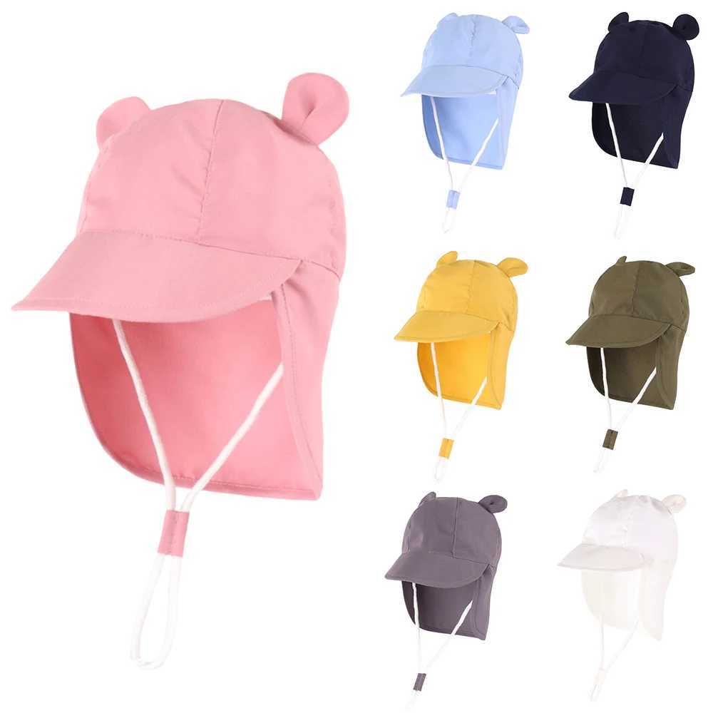 Adjustable Baby Sun Hats with Neck Flap Protection - Perfect Swim Play Toddler Hat for Girls Boys H260407