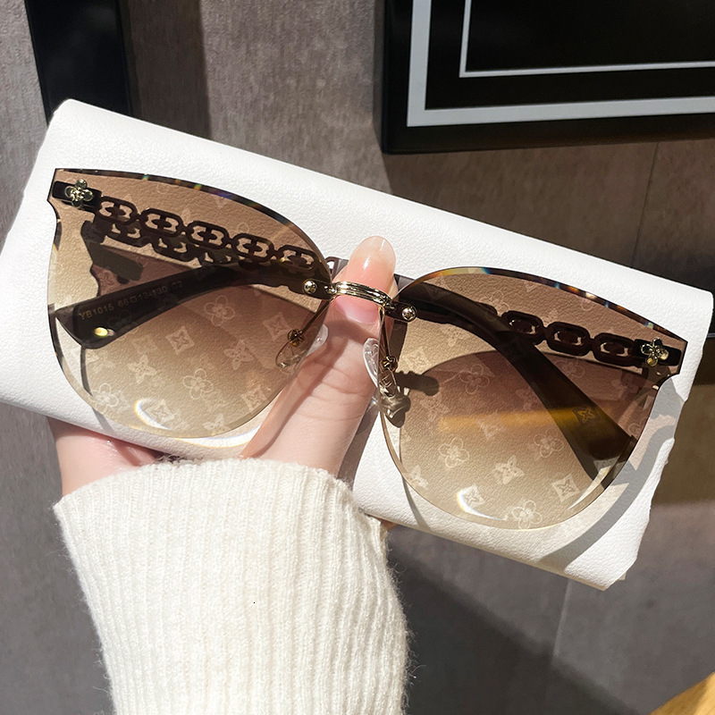 Designer Frameless Eyewear Full-Print Designer Sunglasses Women's Designer Sunglasses, Affordable Luxury Sunglasses
