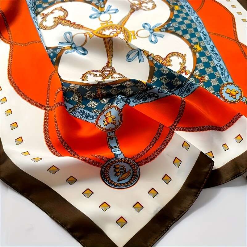 Bohemian-Style Women's Breathable Decorative Scarf, Square Neckerchief, Soft And Lightweight, Perfect For Beach Or Casual Attire, Available In Li