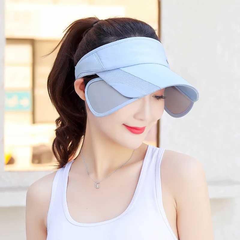 Sun Summer Outdoor Sports Hat Casual Retractable Top Hat Womens Hat Brim Cycling Sun Hat Sun Protection Pull-out H260407