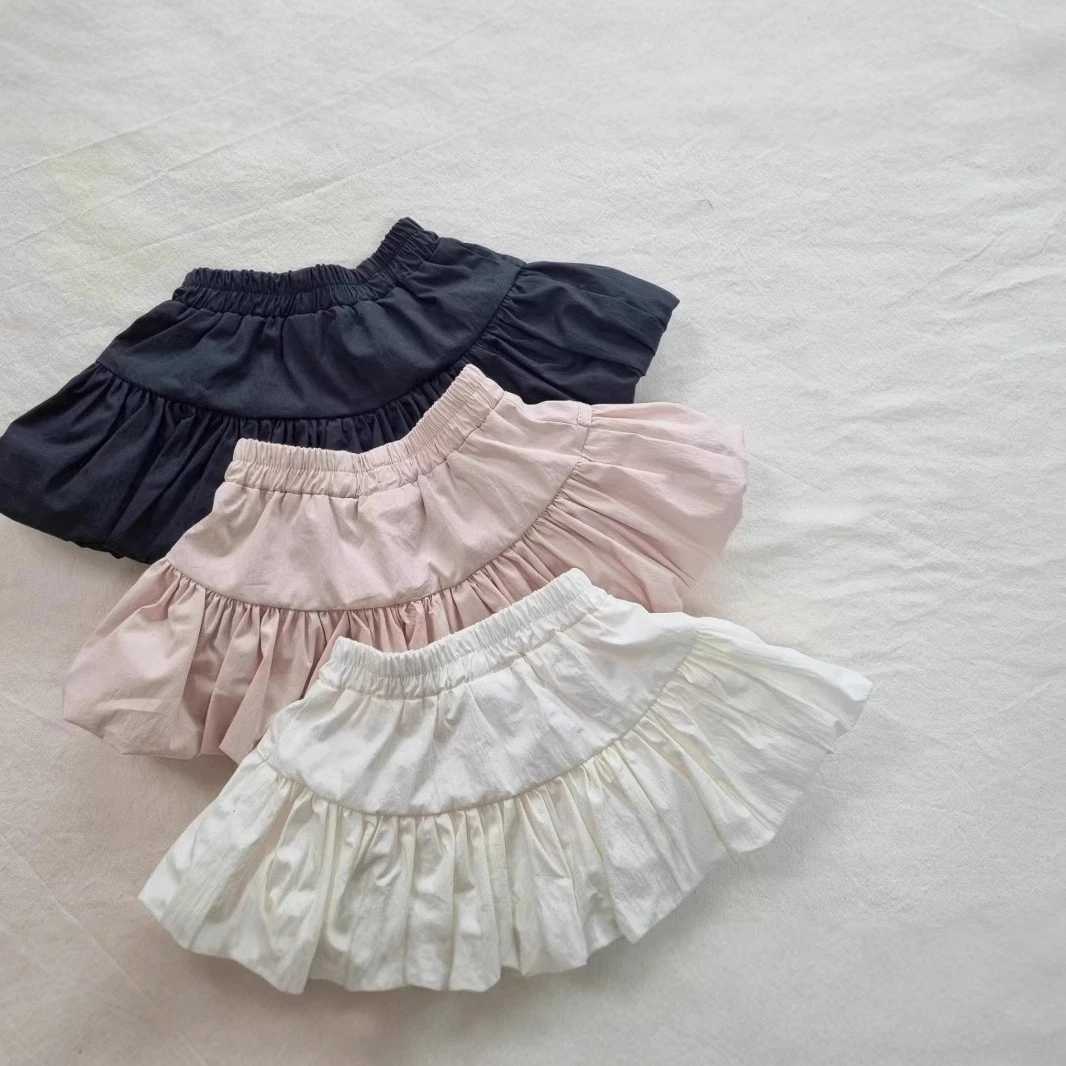 Q2548 Korean Style Girls Summer 2025 Cute Bow Knot Bloomer Skirt Half-length Short Skirt Childrens Clothing Fashion Trend H260407