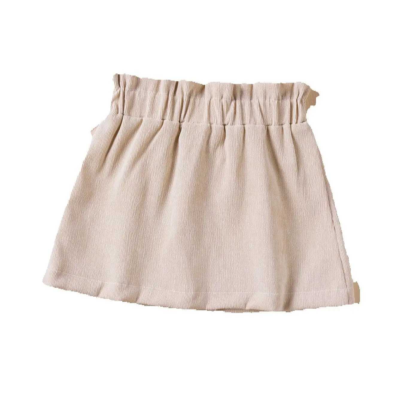 1-5Y 2025 Autumn Corduroy Children Kid Baby Girls Skirts Cute Bow Button A-Line Newborn Skirt Girls Clothing Sweet Skirt H260407