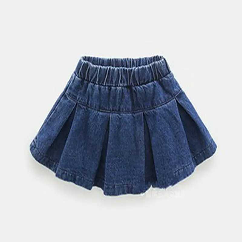 Summer Girls Skirt Denim All-Match Short Skirt 2022 Spring New Fashion Stitching Clothes Kids Outfit Casual Baby Clothing H260407