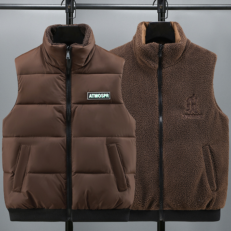 2026 Cross Border Winter Trend Fashion Cotton Shake Fleece Men's Thick Coat Jacket New Autumn/winter Thick Warm Cotton Belt Double Sided Versatil