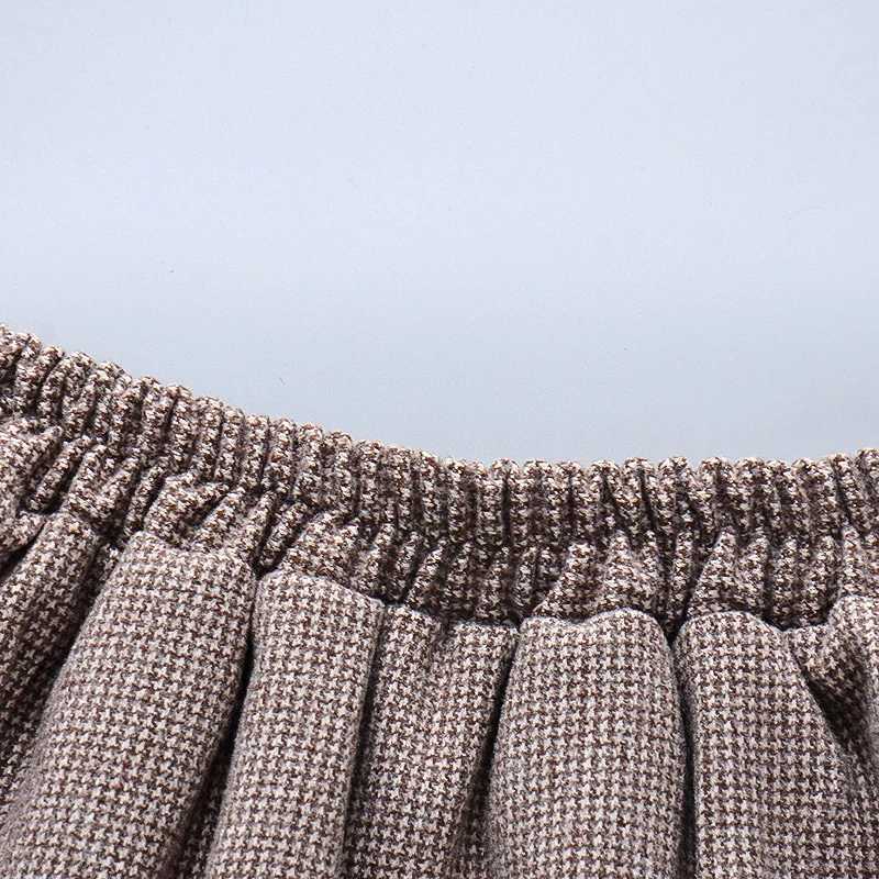 Baby Girls Half Skirt Spring Autumn Girls Plaid Pleated Skirt Cute Girls Woolen Skirt H260407