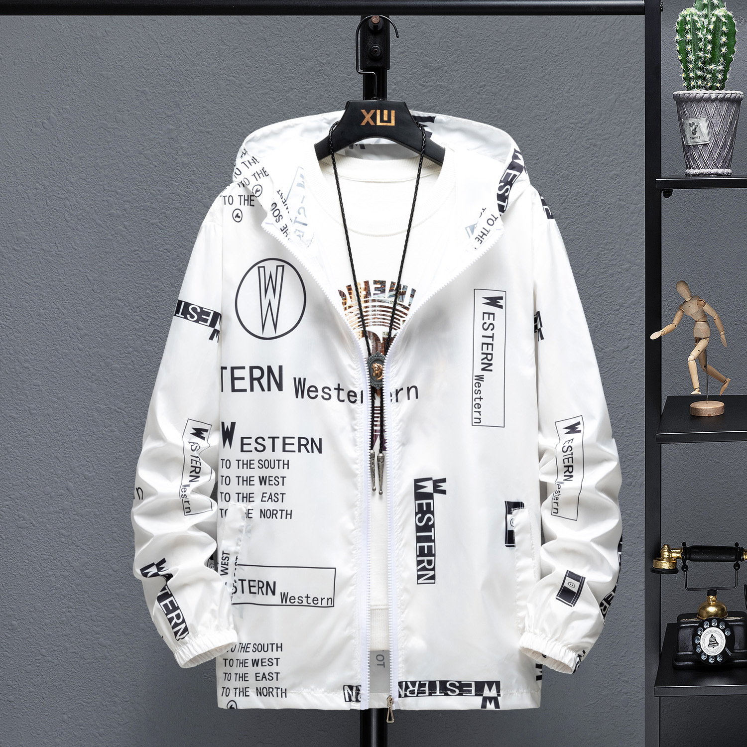 Men's Designer Jacket Spring And Autumn Windbreaker Jacket Zipper Colorful And Fashionable Hooded Men's Raincoat Jacket High-quality Slim Fi