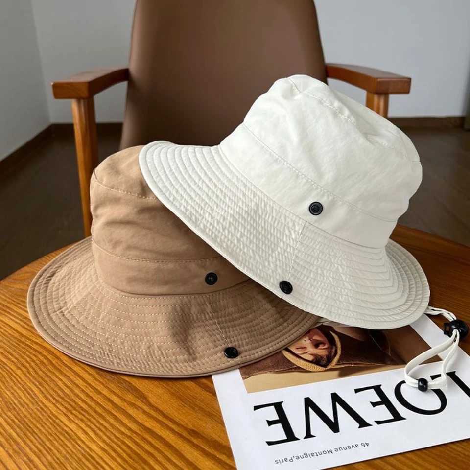 Sun Hat with Adjustable Chin Strap Bucket Hat UV Protection Wide Brim Fishing Hat Quick Dry Summer Cap Hiking Camping Hat H260407