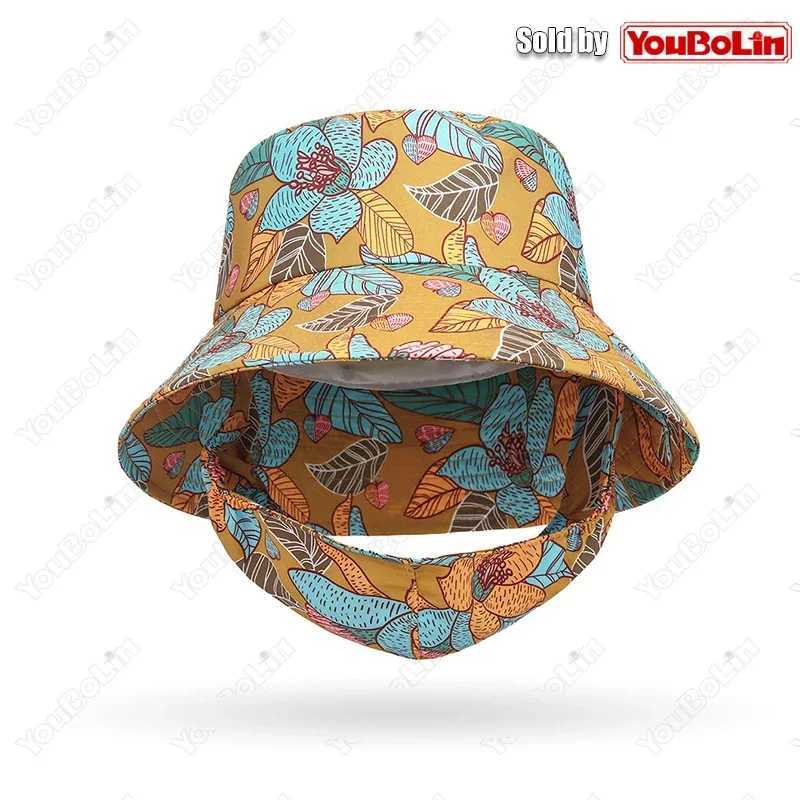 New Outdoor Summer Work Face Protection Full Protection Bucket Hat Seaside Sunscreen Mask Hats Integrated Fisherman Hats H260407