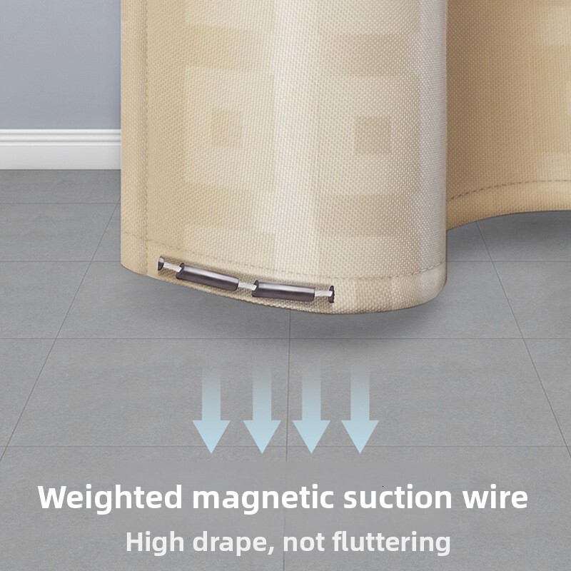 Shower Curtain Checkered Pattern Thickened Waterproof Jacquard Fabric Luxury Style Printed Texture Bathroom Partition Curtain