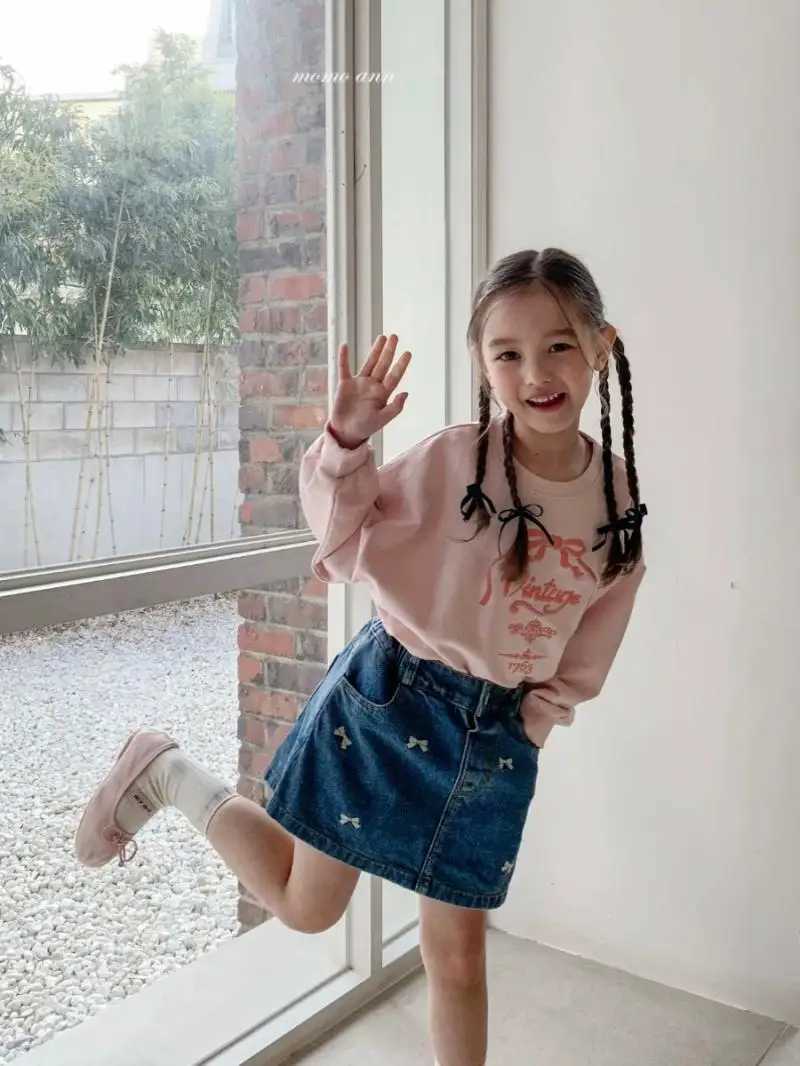 New Korean Childrens Clothing Styles Skirt Spring Summer Girls Embroidered Bow Washed Denim A-line Half Length Skirt Pants 2-9Y H260407