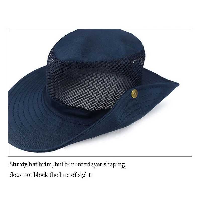 Men Women Outdoor Beach Seaside Sun Shade Breathable Bucket Hat Male Summer Fishing Trekking Collapsible Mesh Fisherman Cap L9 H260407