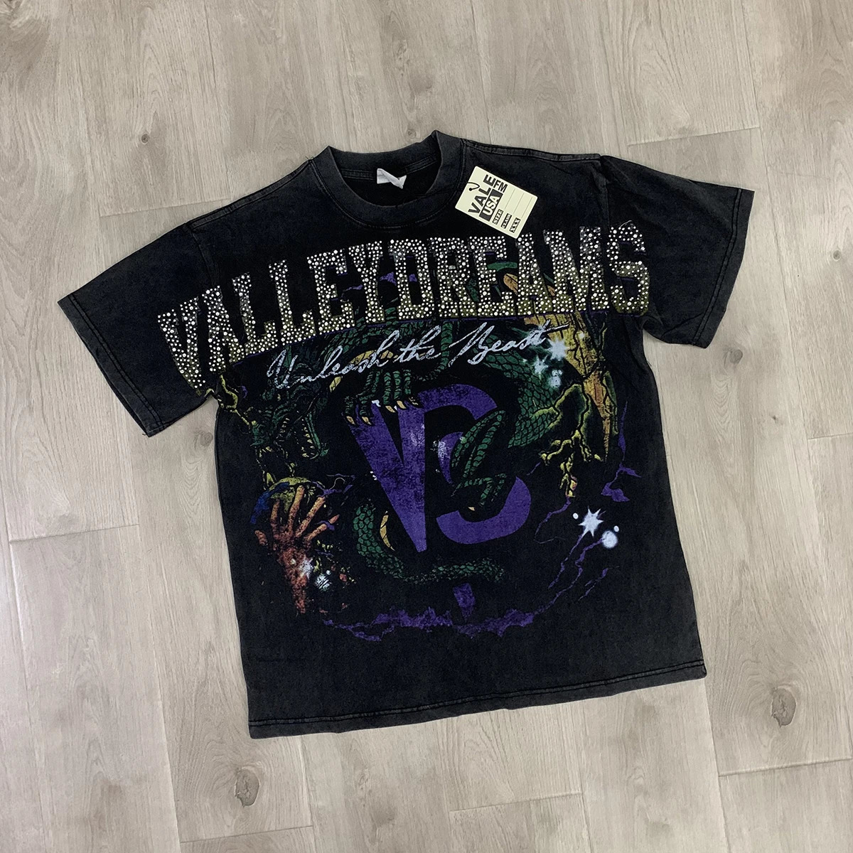 Fashion Streetwear Short Sleeve Washed Cotton Rhinestone Tshirts for Men Round Neck Baggy Diamond Top Tees Oversized 260407