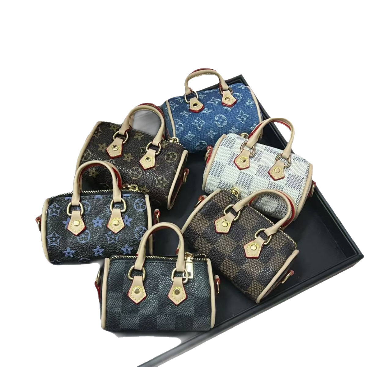 2026 New Arrival Mini Monogram Boston Bag, Women's Faux Leather Crossbody Handbag with Handle, Small Spacious Daily Bag