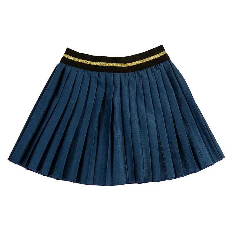 Kids Girls Pleated Skirts 2024 New Arrival Princess Dance Skirts Children School Skirts Black Gray Blue Age For 18M-10Y GS74 H260407