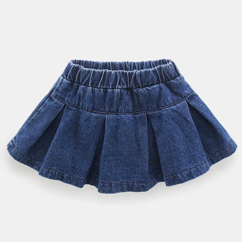 Summer Girls Skirt Denim All-Match Short Skirt 2022 Spring New Fashion Stitching Clothes Kids Outfit Casual Baby Clothing H260407