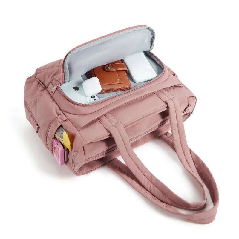 BAGSMART Women Shoulder Bag Travel Storage With Large Lunch Box Insulated Tote Multi Pockets Quilted Puffy Mommy Handbag SENYY