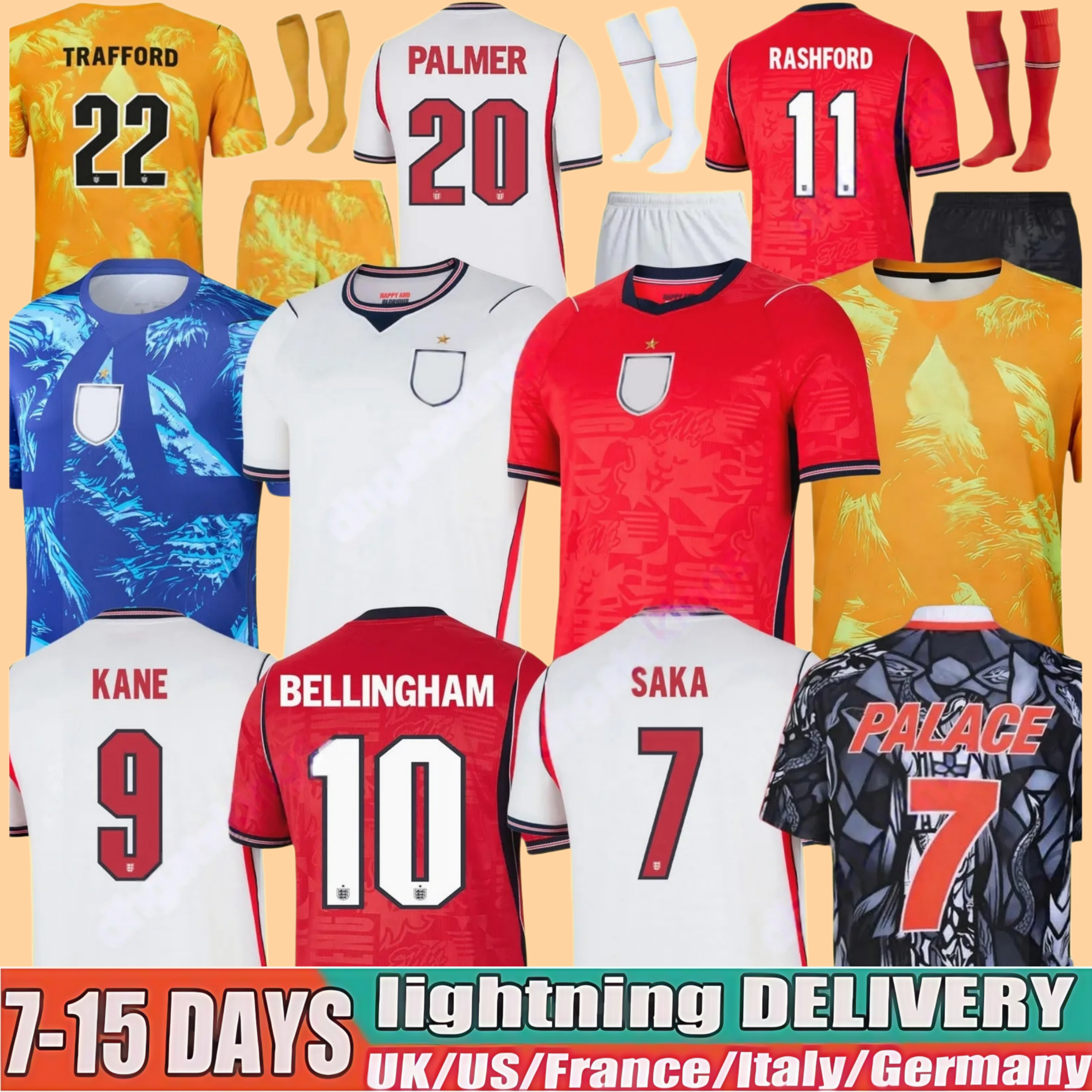 26 27 EnGLaNdS BELLINGHAM Soccer Jerseys 2026 2027 Home Away GK WOMEN Men Kids Player fans Football Jersey Shirt Kit Uniforms KANE PALMER RASHFORD RICE FODEN GORDON
