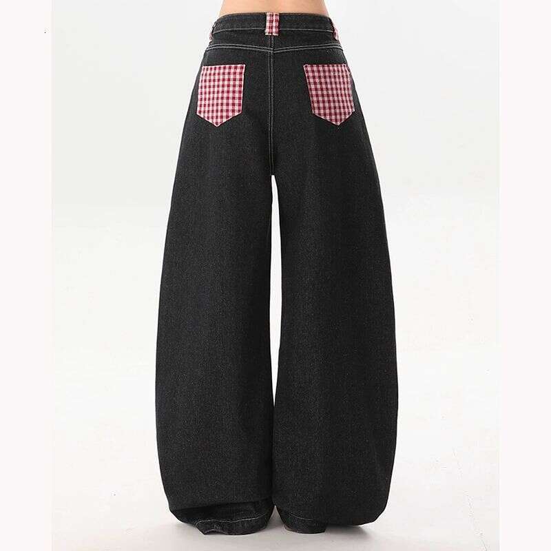 American Retro Cartoon Cat Embroidered Scythe Jeans For Women Summer New Style Loose And Slimming Wide-Leg Pants - view 4