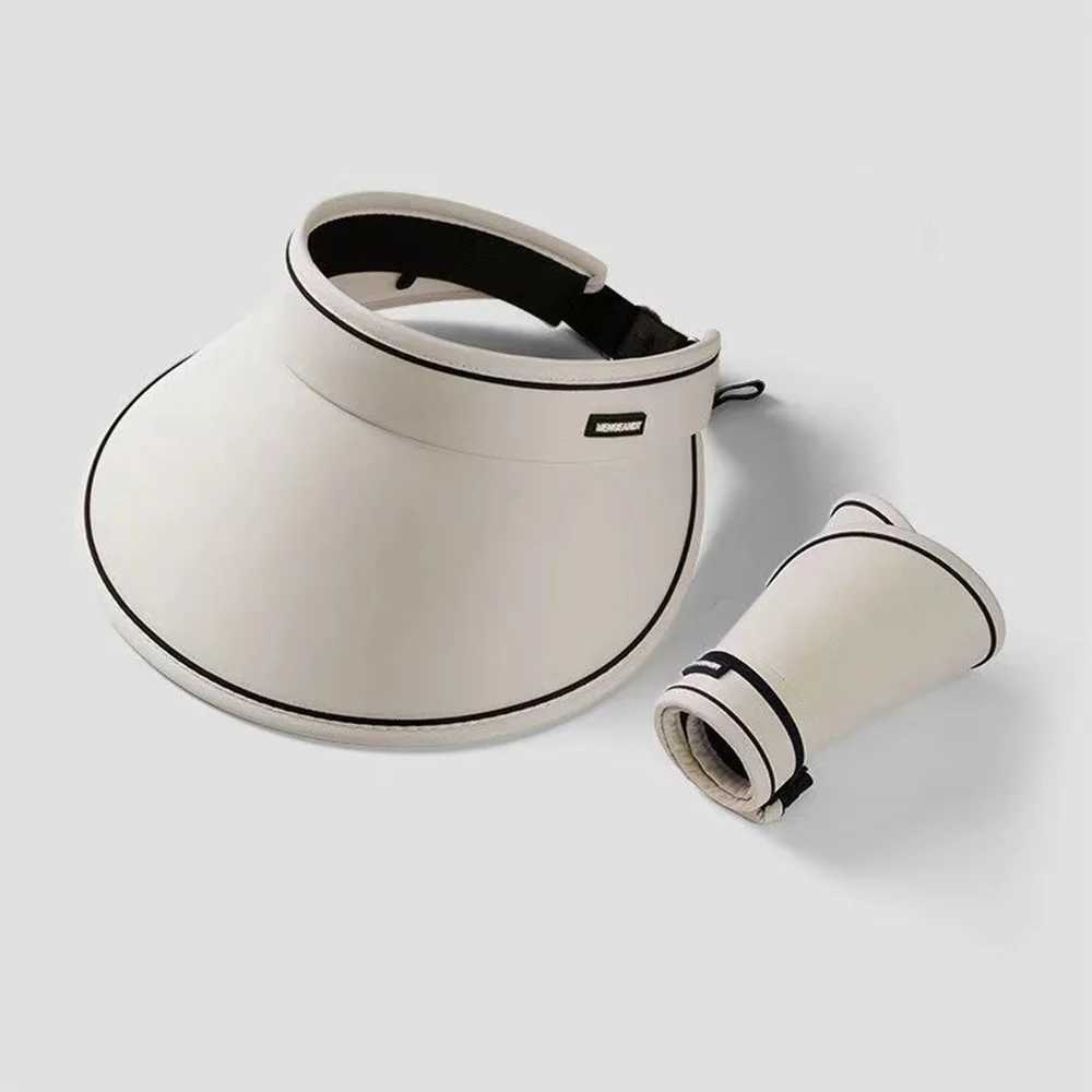 Women Summer Wide Brim Sun Hat Outdoor Ponytail Empty Top Uv Protection Cap Female Lady Tour Beach Foldable Sunscreen Hats H260407