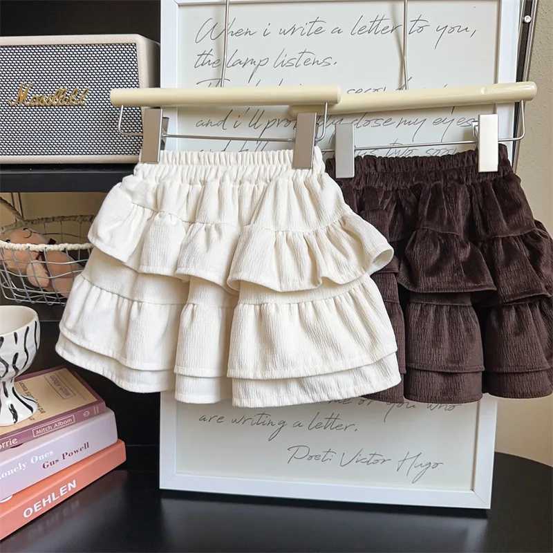 Korean Autumn Children Girls Skirts Corduroy Solid Elastic Waist Little Girls Skirts High Quality Infant Baby Girls Cake Skirts H260407