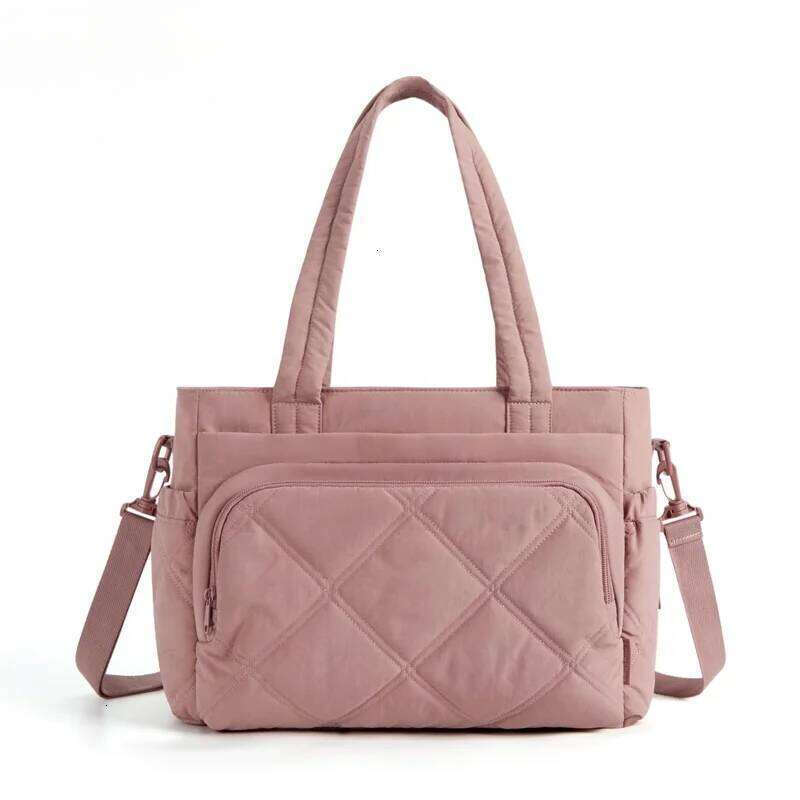 BAGSMART Women Shoulder Bag Travel Storage With Large Lunch Box Insulated Tote Multi Pockets Quilted Puffy Mommy Handbag SENYY