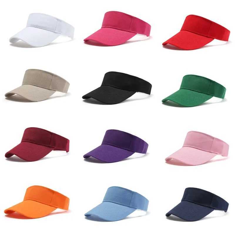Summer Sun Hats Men Women Cotton Adjustable Visor UV Protection Top Empty Solid Sport Tennis Golf Running Sunscreen Baseball Cap H260407