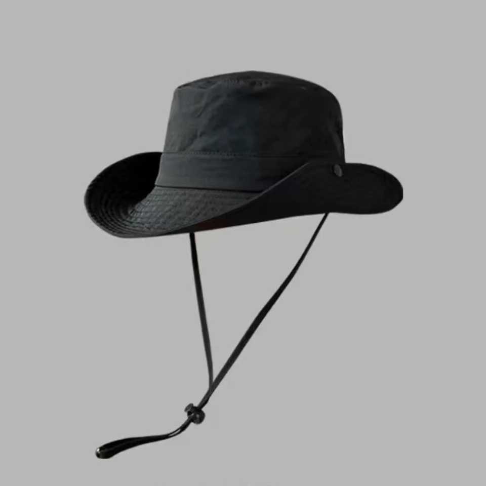 Camping Hat Wide Brim Adjustable Chin Strap Hat Bucket Hat Foldable For Outdoor Activities Beach Travel H260407