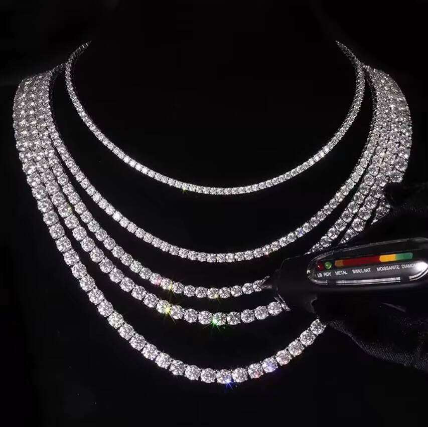 Shimmering pyroxene tennis necklace with elegant fully cut crystal inlay and sterling silver chain