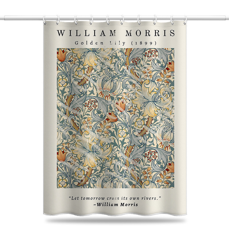 Shower Curtain Nordic Aesthetic Van Gogh Painting Thickened Waterproof Fabric Modern Minimalist Digital Printing Bathroom Partition Curtain