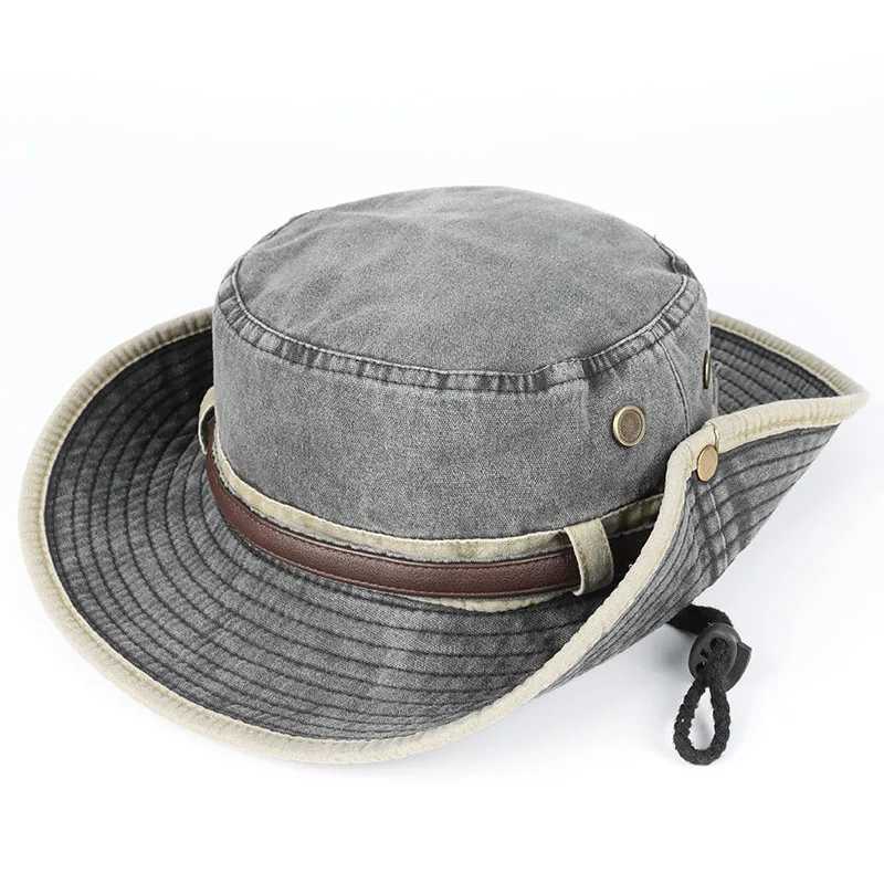 Bucket Hat With Leather Belt Men Women Sunhat 2026 Outdoor Fisherman Cap Summer Sun Protector Hats Panama Beach Protection Caps H260407