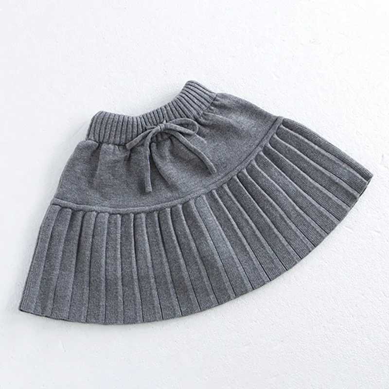2026 Spring New Knitted Cotton Infant Kids Pleated Skirt Girls Cute Solid Double Layered Dress Children Thin Knitted Shorts H260407