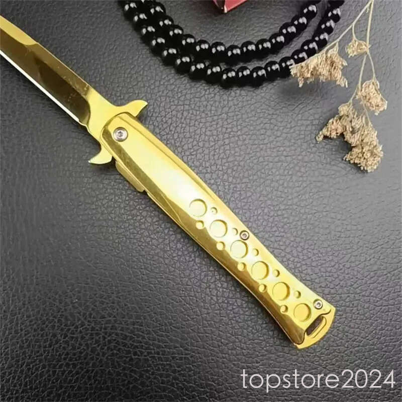 Golden M10 butterfly knife folding Swordfish Manual Durable and Not Easy to Fade knife 420 Steel Handle 440c Sharp folding Blade Outdoor Kitchen Multi