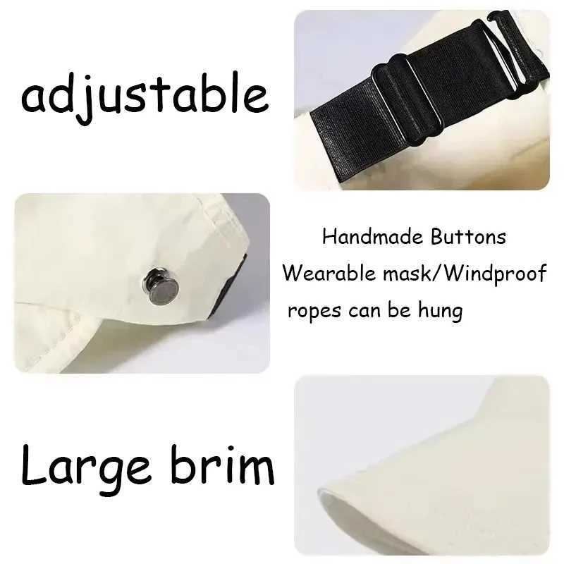 Celebrity-style sun hat face shield UV protection versatile and can be tied in a ponytail H260407