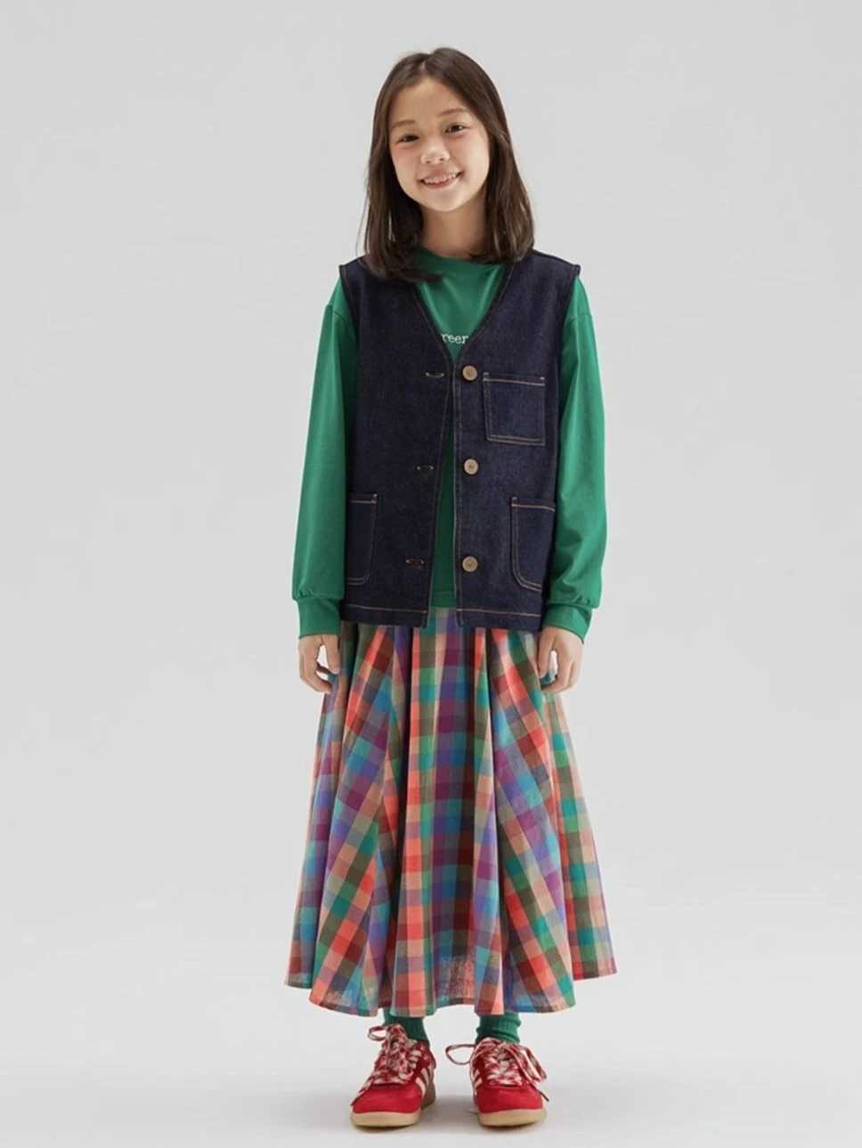 Girls Colorful Plaid Umbrella Skirt Spring Summer Designer Half Skirt Kids Trendy Floral Print Skirt Childrens Clothing H260407