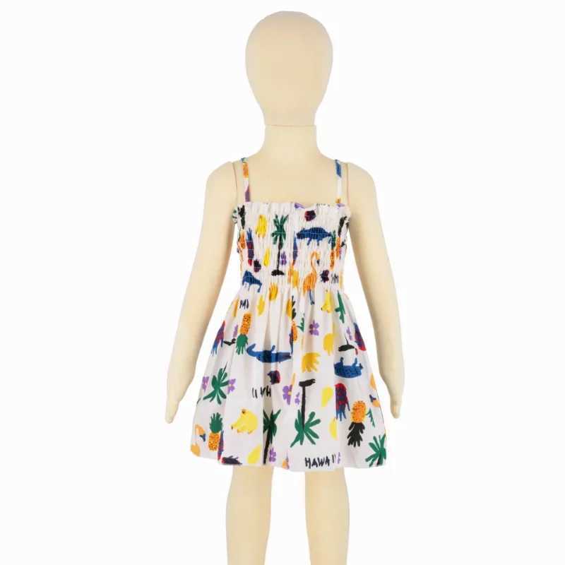 2025 New Girls Floral Strappy Sundress Summer Elegant Beach Dress Baby Toddler Fashionable Casual Party Dresses H260407