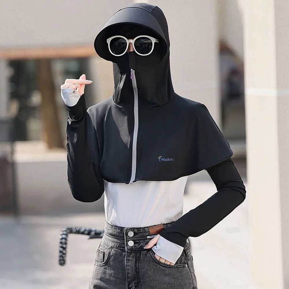 Visor Hat Hiking Wide Brim Anti-UV Driving Climbing Fisherman Cap Protection Face Cap Neck Flap Cap Ice Silk Cycling Sun Hat H260407