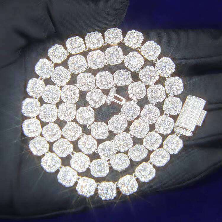 Wholesale Jewelry Men Women Plated 925 Sterling Silver Diamond Mossanite Moissanite Iced Out Tennis Necklace Chain